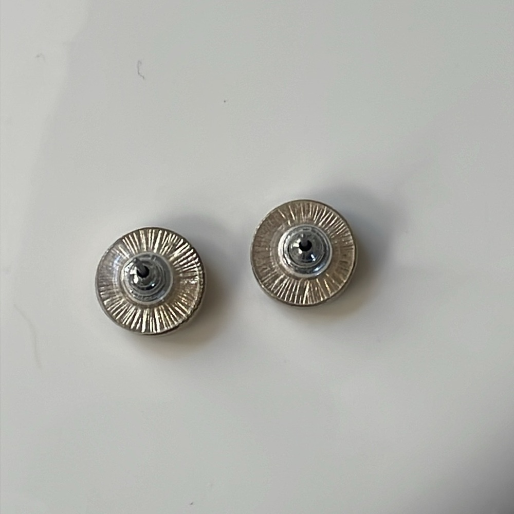 Gunmetal Gray Stud Earrings - Picture 6 of 7